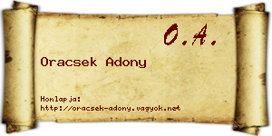Oracsek Adony névjegykártya